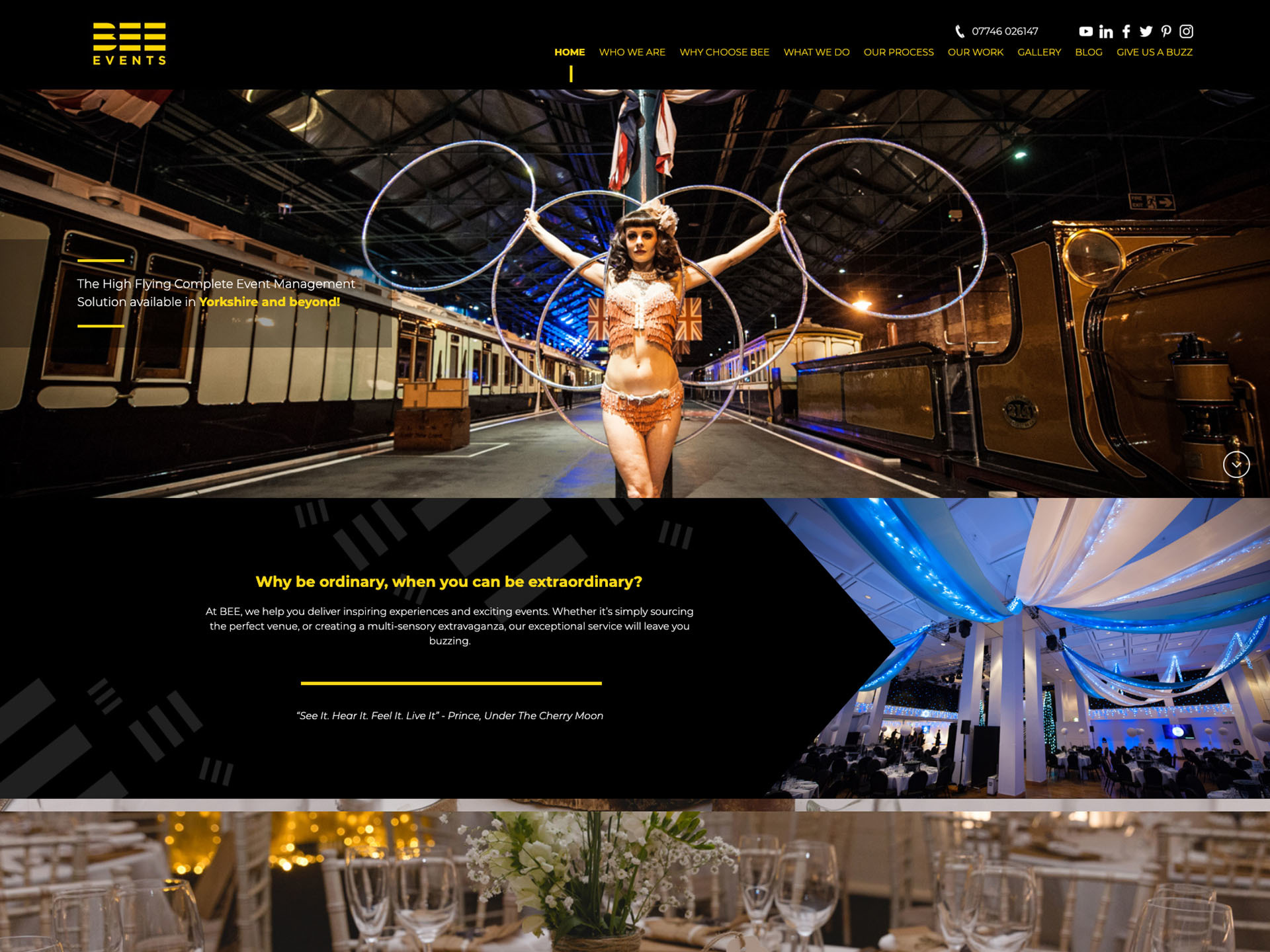 The BEE Events website created by it'seeze York