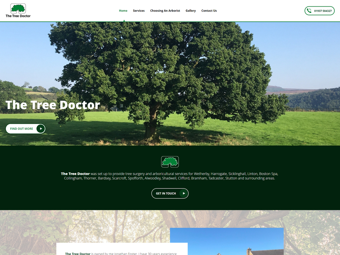 The new Tree Doctor website, designed by it'seeze, shown on desktop
